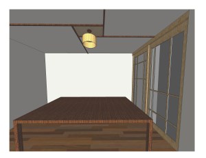 Custom Pine Shoji Sliding Doors with 1/8" Opaque Acrylic Sheet + Cable-concealing Ceiling Molding with Burlap Centerpiece // [KI•NET•IC] NYC