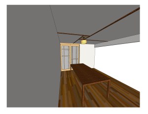 Custom Pine Shoji Sliding Doors with 1/8" Opaque Acrylic Sheet + Cable-concealing Ceiling Molding with Burlap Centerpiece // [KI•NET•IC] NYC